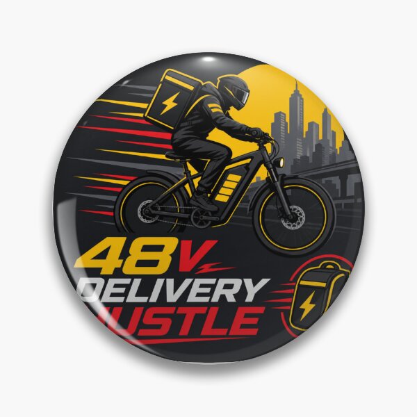 Item preview, 48V Delivery Hustle Electric Bike Courier Shirt designed and sold by OMNITeeSigns.