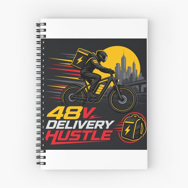 Item preview, 48V Delivery Hustle Electric Bike Courier Shirt designed and sold by OMNITeeSigns.