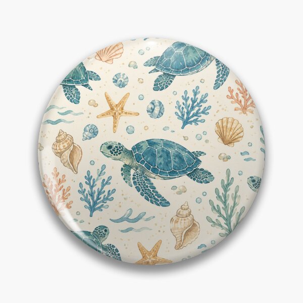 Item preview, Sea Turtle Beach Pattern – Coastal Ocean Watercolor designed and sold by RJACreative.