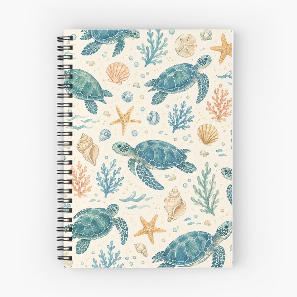 Item preview, Sea Turtle Beach Pattern – Coastal Ocean Watercolor designed and sold by RJACreative.