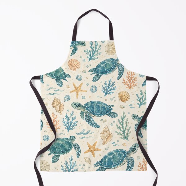 Item preview, Sea Turtle Beach Pattern – Coastal Ocean Watercolor designed and sold by RJACreative.