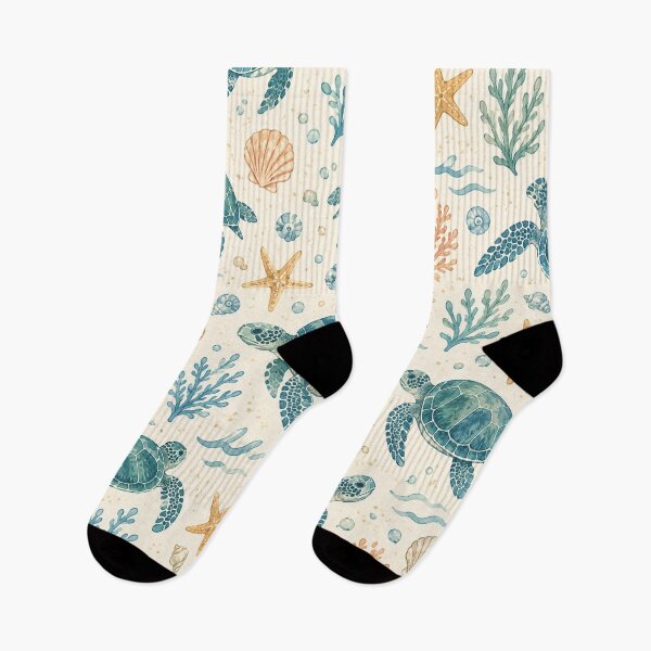 Item preview, Sea Turtle Beach Pattern – Coastal Ocean Watercolor designed and sold by RJACreative.
