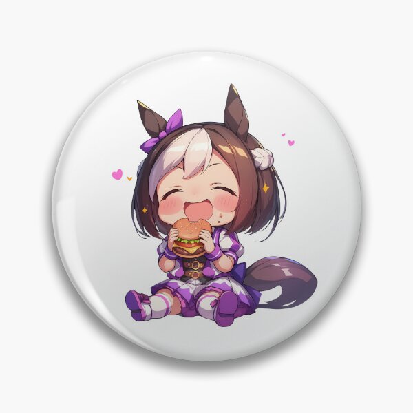 Item preview, Special Week Uma Musume Pretty Derby Chibi Kawaii Burger Anime Girl Joyful Moment designed and sold by Dashsopaner.