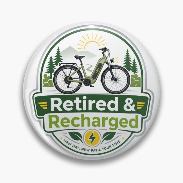 Item preview, Retired & Recharged Electric Bike Senior Rider Shirt designed and sold by OMNITeeSigns.