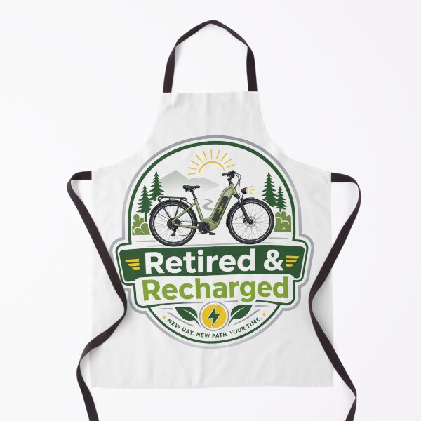 Item preview, Retired & Recharged Electric Bike Senior Rider Shirt designed and sold by OMNITeeSigns.