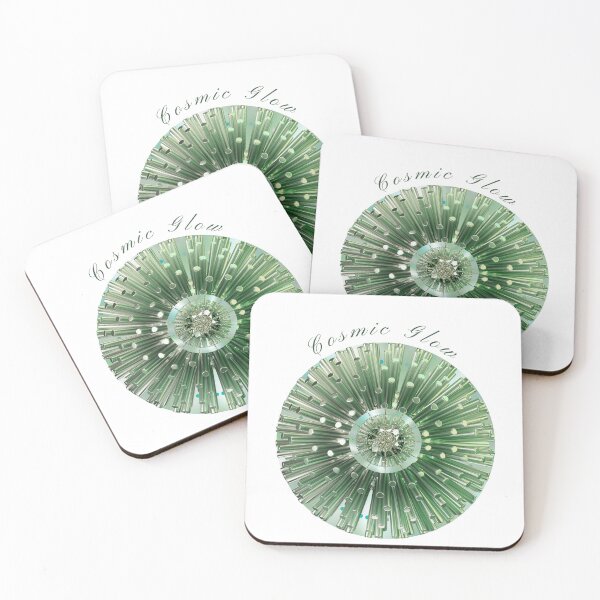 Item preview, Cosmic Glow 3D Green Chrome and Sparkle Abstract Art designed and sold by MinimalAurashop.