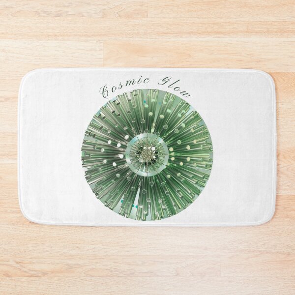 Item preview, Cosmic Glow 3D Green Chrome and Sparkle Abstract Art designed and sold by MinimalAurashop.