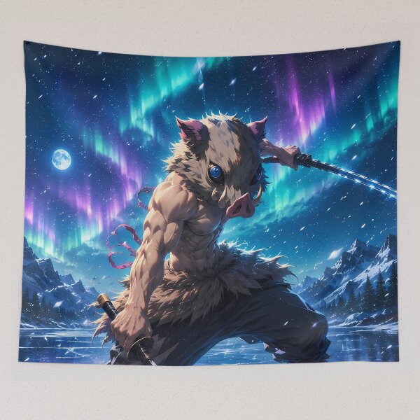 Item preview, Inosuke Hashibira Demon Slayer Aurora Ice Guardian designed and sold by Dashsopaner.