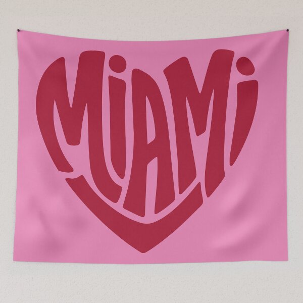 Item preview, Miami Heart Shape Retro Typography Design designed and sold by castillomiami.