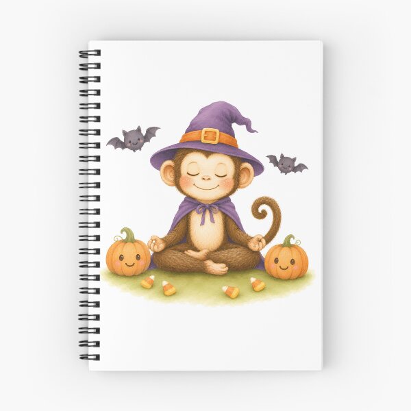 Item preview, Halloween Lotus Monkey in a Witch’s Hat designed and sold by YogiAnimalArt.