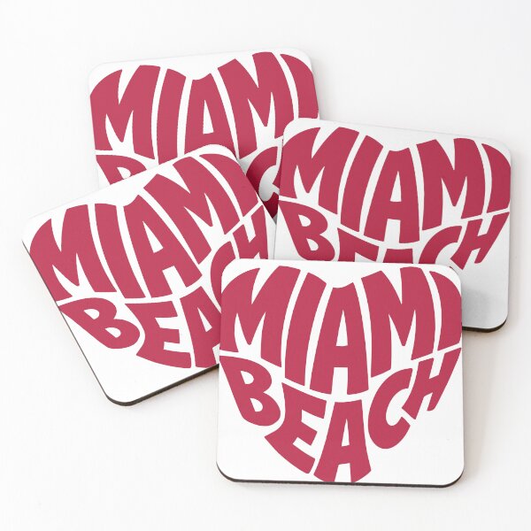 Item preview, Miami Beach Heart Shape Retro Typography Design designed and sold by castillomiami.