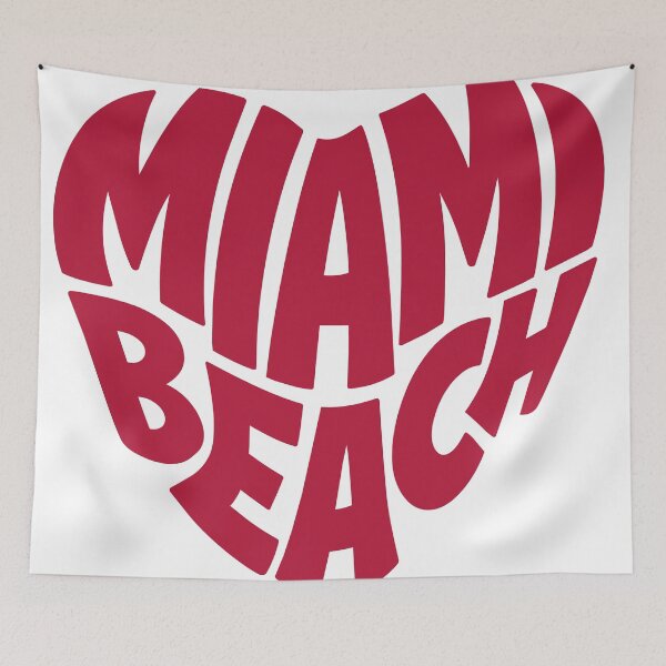Item preview, Diseño tipográfico retro con forma de corazón de Miami Beach designed and sold by castillomiami.