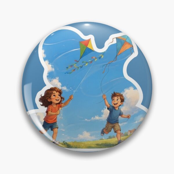 Item preview, Happy Kids Flying Kites Illustration  designed and sold by mimiartes.