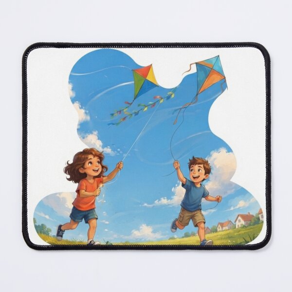 Item preview, Happy Kids Flying Kites Illustration  designed and sold by mimiartes.