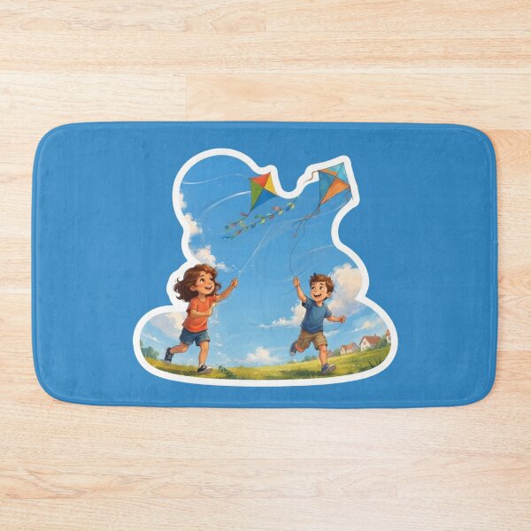 Item preview, Happy Kids Flying Kites Illustration  designed and sold by mimiartes.