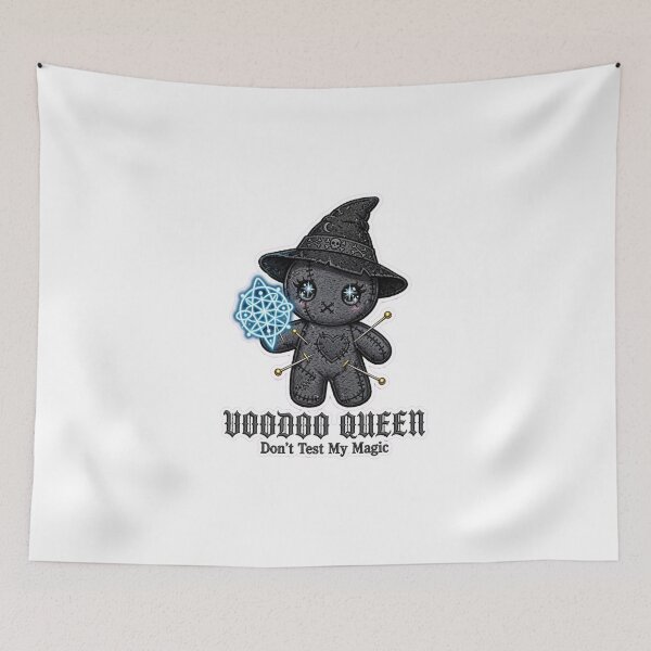 Item preview, Voodoo Queen Don't Test My Magic - Cute Goth Voodoo Doll designed and sold by Csaba1983.