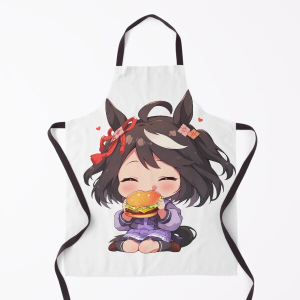 Item preview, Kitasan Black Uma Musume Chibi Burger Happy Hearts designed and sold by Dashsopaner.