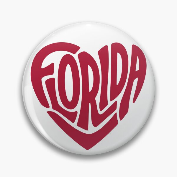 Item preview, Florida Heart Shape Retro Typography Design designed and sold by castillomiami.