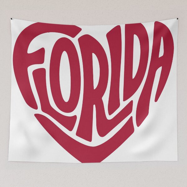 Item preview, Florida Heart Shape Retro Typography Design designed and sold by castillomiami.