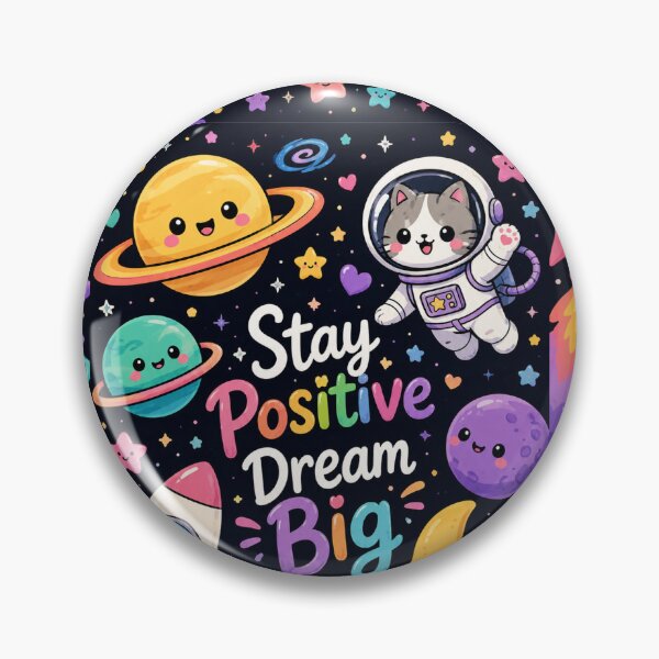 Item preview, Stay Positive Dream Big Space Cat designed and sold by Car23314.