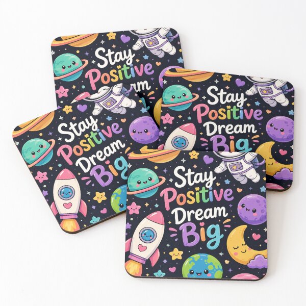 Item preview, Stay Positive Dream Big Space Cat designed and sold by Car23314.