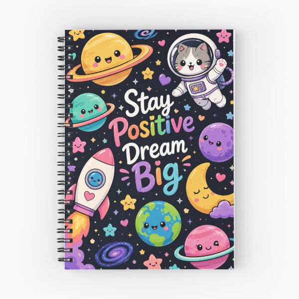 Item preview, Stay Positive Dream Big Space Cat designed and sold by Car23314.