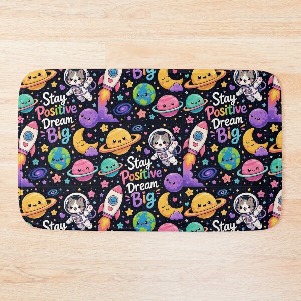Item preview, Stay Positive Dream Big Space Cat designed and sold by Car23314.