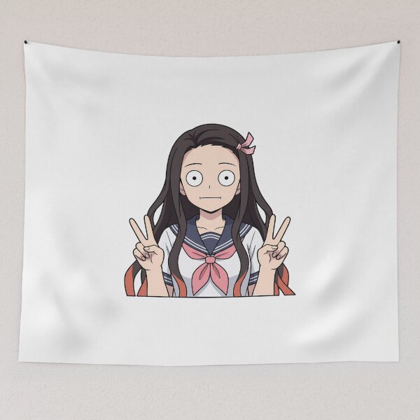 Item preview, Nezuko Kamado Demon Slayer Sailor Peace Pose designed and sold by Dashsopaner.