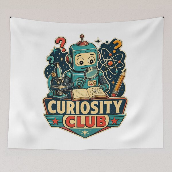 Item preview, Back to school Curiosity Club Retro Robot STEM Science Kids designed and sold by Uglyandcute.