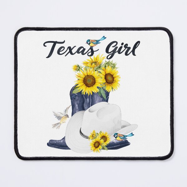 Item preview, Texas Girl with Cowboy Boots/Hat, Sunflowers & Birds designed and sold by JeweledDesigns.
