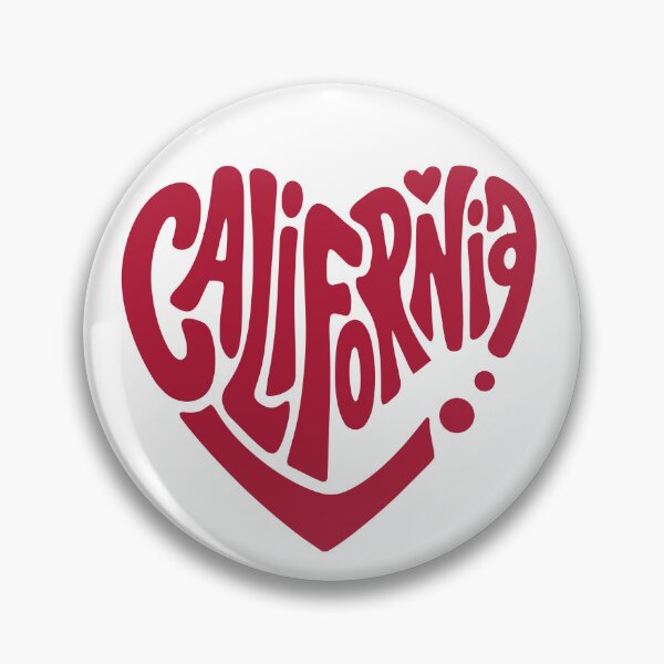 Item preview, California Heart Shape Retro Typography Design designed and sold by castillomiami.