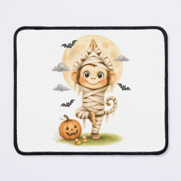 Item preview, Halloween Tree Pose Mummy Monkey designed and sold by YogiAnimalArt.
