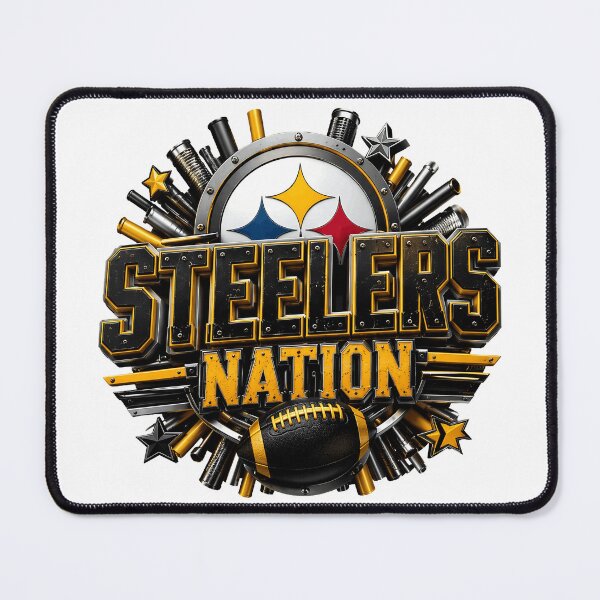 Item preview, Steelers Nation Industrial Football Emblem designed and sold by RichardHe24537.