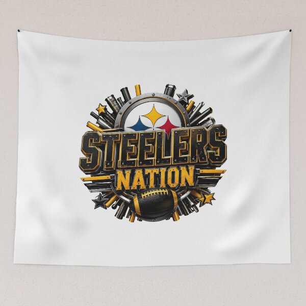 Item preview, Steelers Nation Industrial Football Emblem designed and sold by RichardHe24537.
