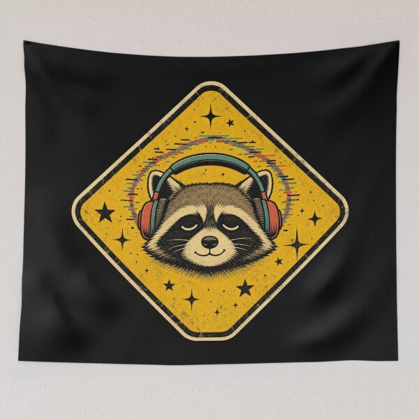 Item preview, Culture Trash Panda Crossing Funny Raccoon Warning Sign designed and sold by Uglyandcute.