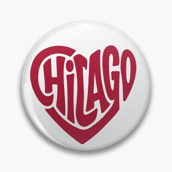 Item preview, Chicago Heart Shape Retro Typography Design designed and sold by castillomiami.