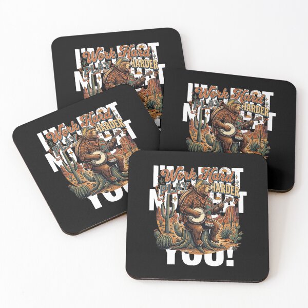 Item preview, Work Hard Play Harder Banjo Bear Desert Music designed and sold by Flirt-Teez.