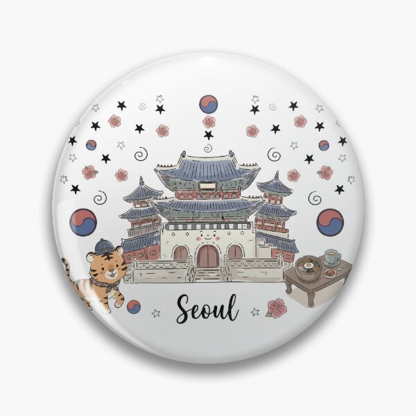 Item preview, Cute Gyeongbokgung Palace Seoul Doodle Art designed and sold by RamyGallery.