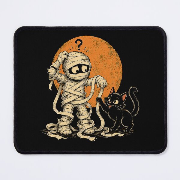 Item preview, Unwrapped Mummy – Cute Halloween Mummy & Black Cat Art designed and sold by Stinky Lincy's Apparel Company.