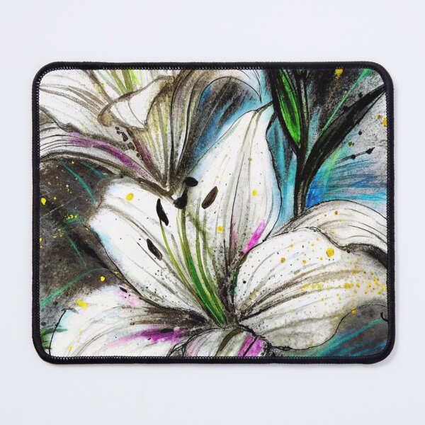 Item preview, Artistic White Lily Floral Watercolor Sketch designed and sold by sopxpol.