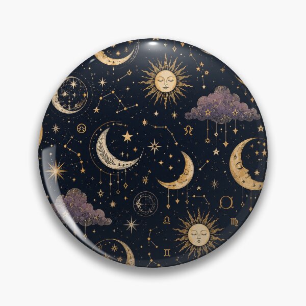 Item preview, Celestial Moon & Stars Astrology Seamless Pattern designed and sold by RJACreative.