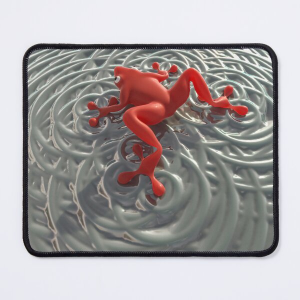 Item preview, 3D Red Frog on Rippled Water designed and sold by Keltoi-art.