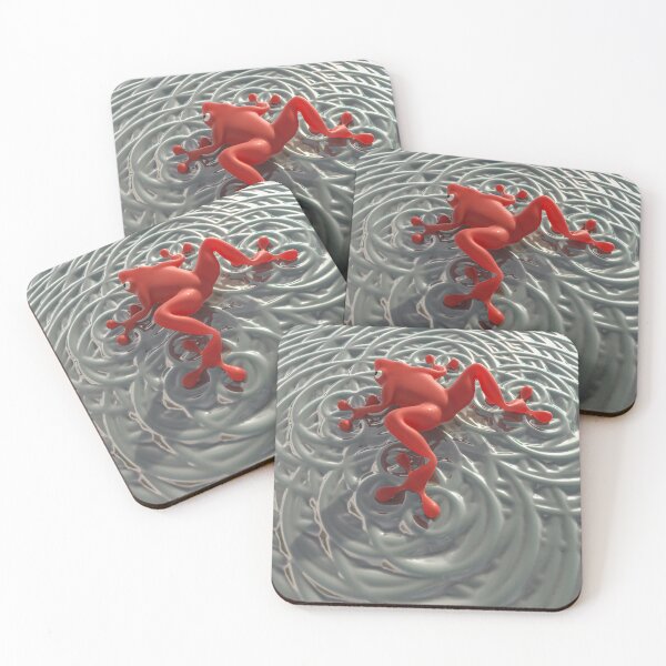 Item preview, 3D Red Frog on Rippled Water designed and sold by Keltoi-art.