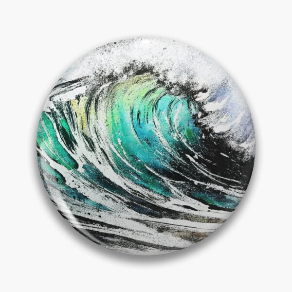 Item preview, Dynamic Turquoise Ocean Wave Watercolor Splash designed and sold by sopxpol.