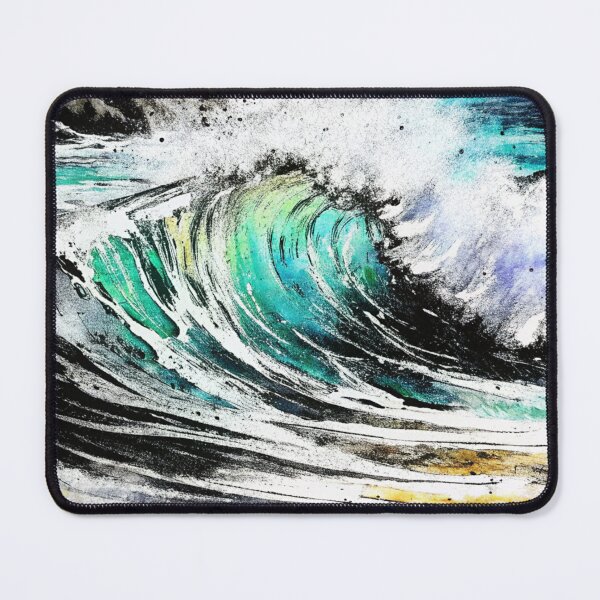 Item preview, Dynamic Turquoise Ocean Wave Watercolor Splash designed and sold by sopxpol.