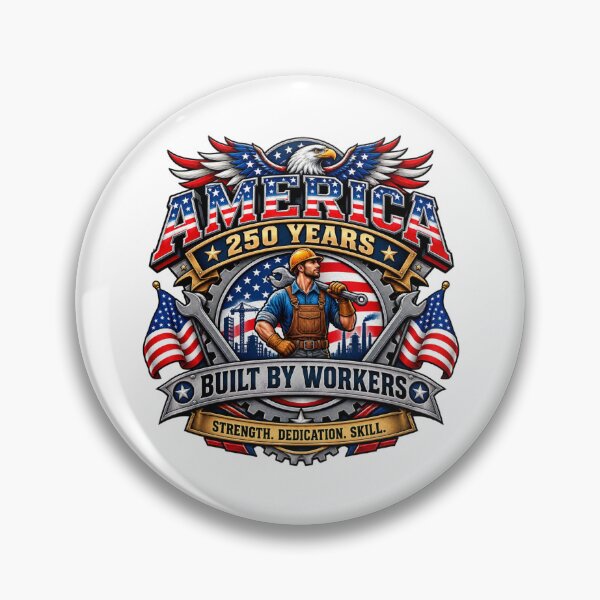 Item preview, Labor Day Building America 250 Years Vintage Patriotic Worker Shirt designed and sold by Teetreasure2.