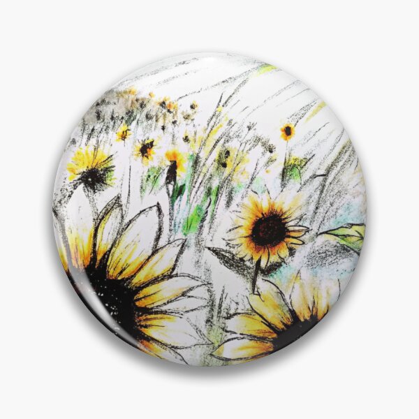 Item preview, Sunny Sunflower Field Impressionist Sketch designed and sold by sopxpol.