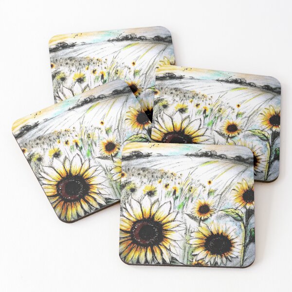 Item preview, Sunny Sunflower Field Impressionist Sketch designed and sold by sopxpol.