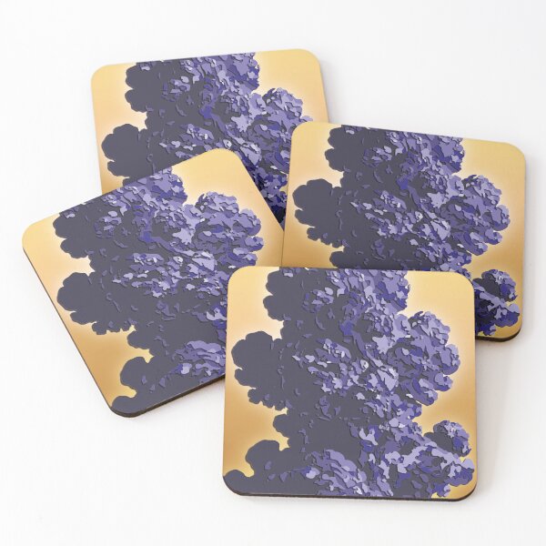Item preview, Abstract Purple Cloud on a Gold Background designed and sold by Keltoi-art.