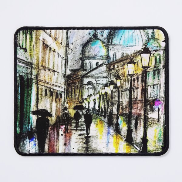 Item preview, Rainy City Street European Architecture designed and sold by sopxpol.